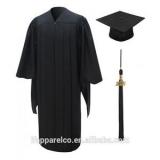 Deluxe Master Graduation Gown Cap Tassel In Black Color
